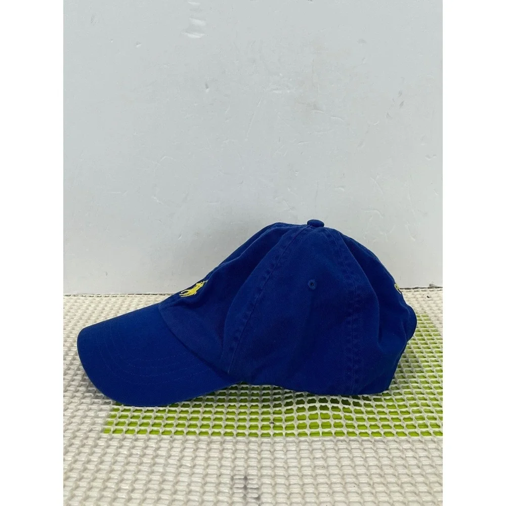 Polo Ralph Lauren Men's  Blue Yellow Pony Baseball Cap Hat Adjustable GOOD